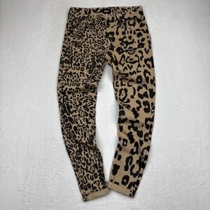 Hudson Leopard Print Skinny Jeans Tan Black Animal Print Flap Pocket Size 26